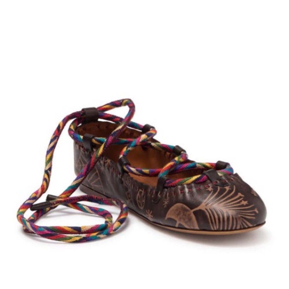 Valentino Garavani Ankle Tie Ballet Flats Leather - Picture 9 of 16